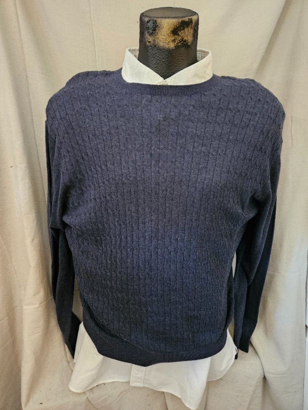 Men's Tre Vero SUPER SOFT Cable Knit Crewneck Sweater Sz XL NEW with tag